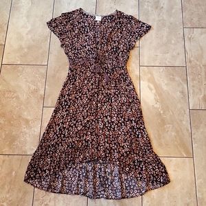 3/$15 knox rose maxi high-low dress floral boho flowy flutter sleeves